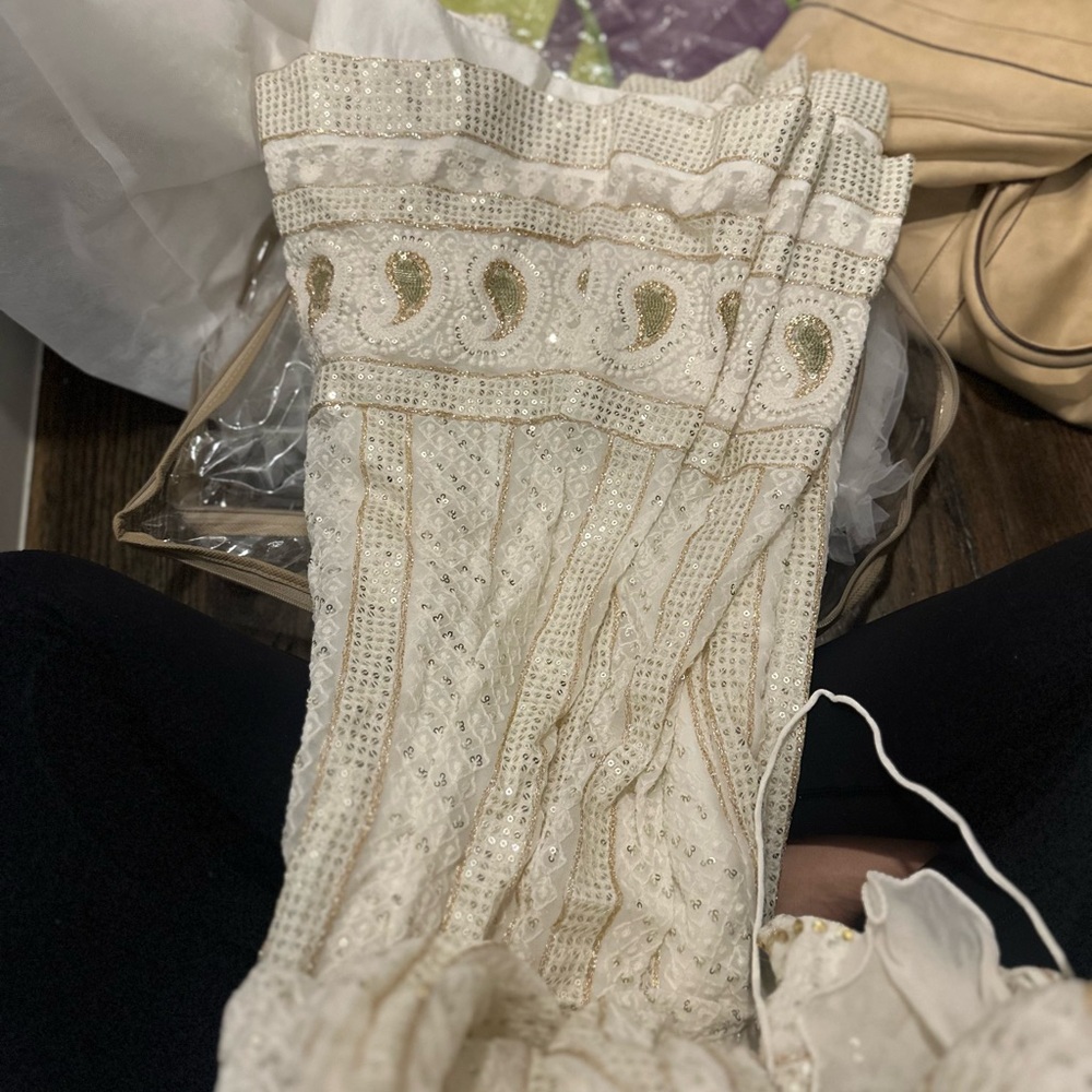 Embellished White and Gold Dress